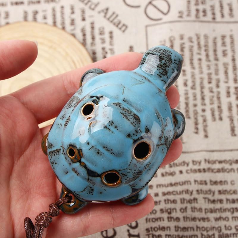 NOIAFZY 2Pcs Adorable Small Turtle Pottery Flute Unique 6-Hole Cartoon Design Artisan Kiln Transformation Series Accessories - Image 3
